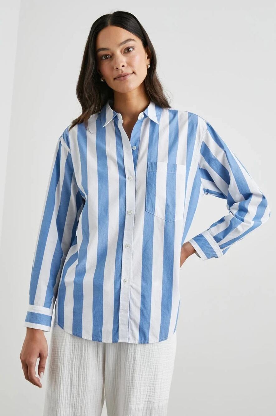 NEW Rails Arlo Button Down Top in Blue Stripe size S small